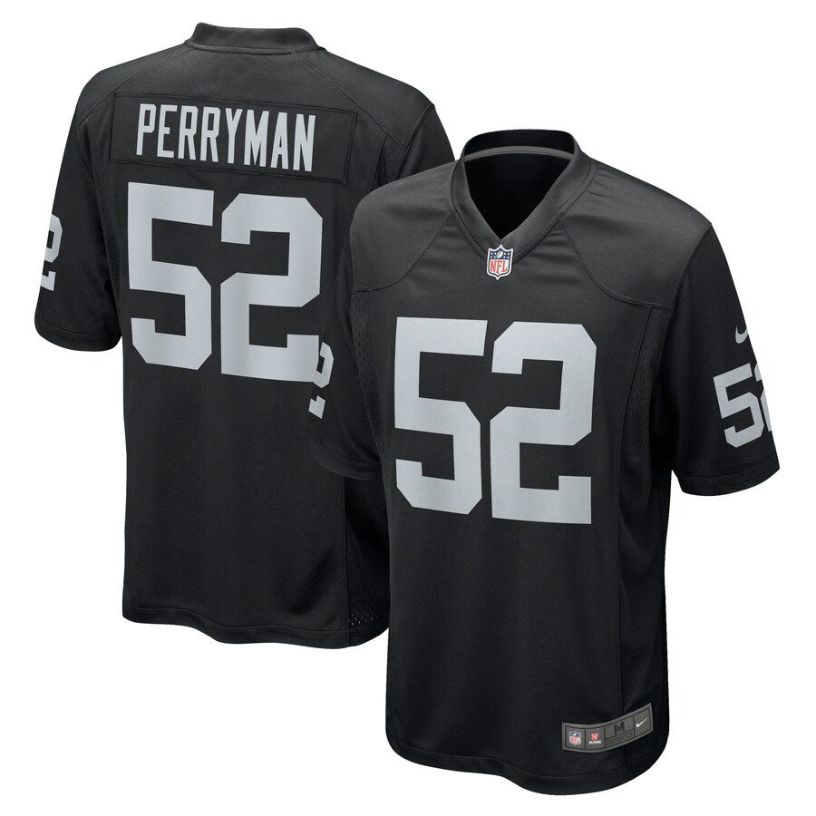 Men Oakland Raiders 52 Denzel Perryman Nike Black Game NFL Jersey